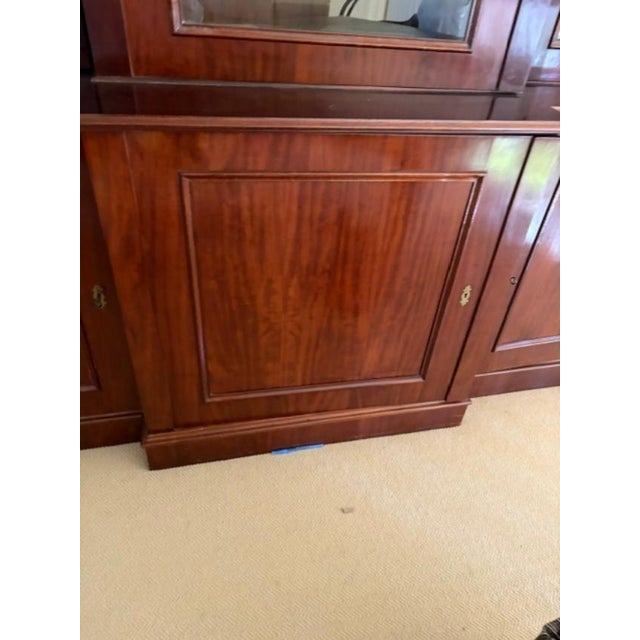 English Antique English Mahogany Three Door Mahogany Breakfront Bookcase Circa 1850 For Sale - Image 3 of 10