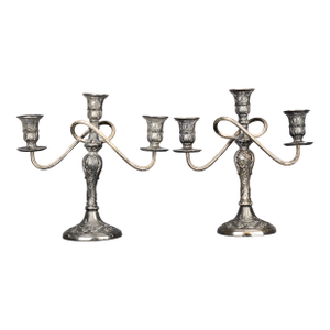 1930's Wm Rogers Silverplated Ornate Candelabras - Set of 2