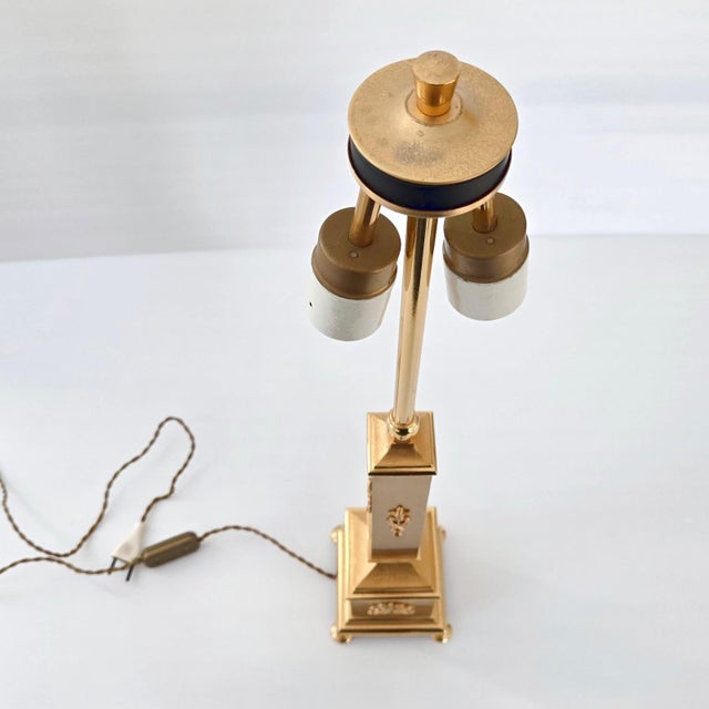 Metal Vintage Table Lamp in Bronze and Gilt Brass by Gaetano Sciolari, 1970s For Sale - Image 7 of 16