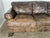 Vintage Distressed Leather Sofa With Lion Paw Feet For Sale - Image 9 of 16