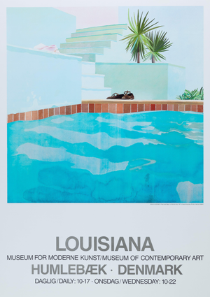 Pool and Steps Poster after David Hockney
