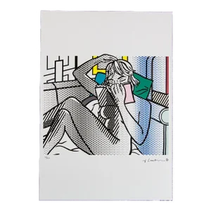 1980s Original Roy Lichtenstein "Nude Reading" Limited Edition Lithograph
