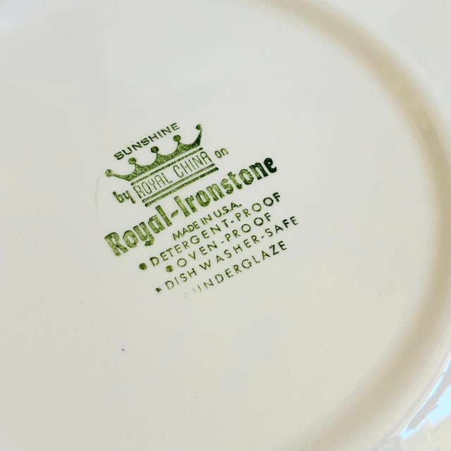 Mid 20th Century Mid Century Modern Royal Ironstone Sunshine Dinner Plates - Set of 4 For Sale - Image 14 of 15