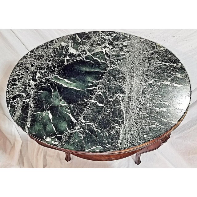19c French Marble Top Caned Side Table For Sale In West Palm - Image 6 of 10