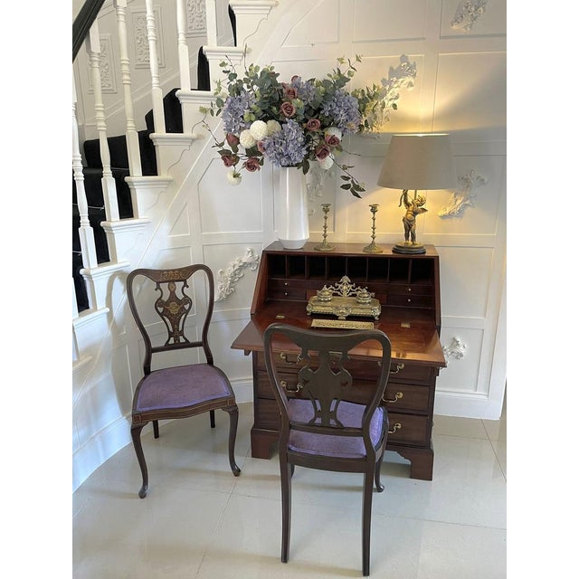 Outstanding quality George III antique mahogany bureau having a quality mahogany fall opening to reveal a fitted interior...