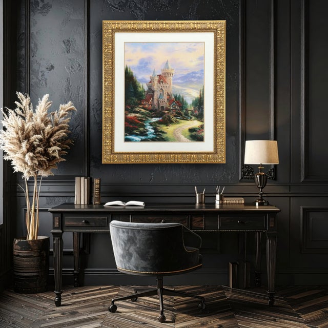 1990s Thomas Kinkade "Guardian Castle" Framed Lithograph For Sale In Cincinnati - Image 6 of 6