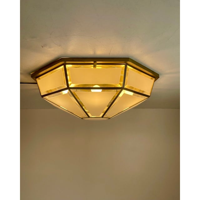 Hollywood Regency Brass Ceiling Lamp from Deknudt, Belgium, 1980s For Sale - Image 6 of 18