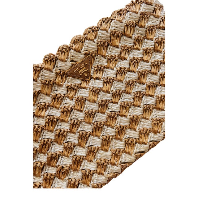 Vintage Prada Raffia Clutch For Sale - Image 10 of 10