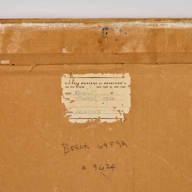 Paint Mid 20th Century Aquatint Portrait by French Artist George Pierrot For Sale - Image 7 of 7