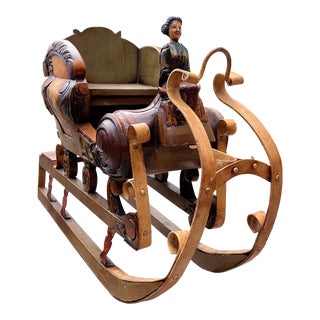 Antique German Folk Art Children's or Miniature Sleigh For Sale