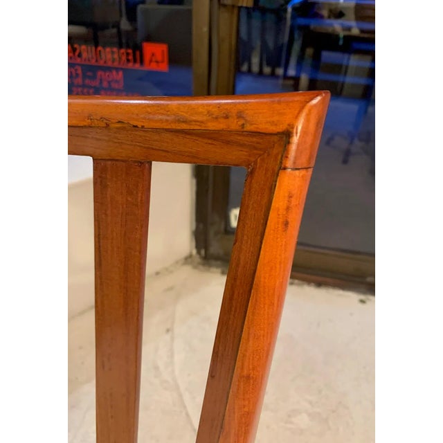 Mid-Century Slat-Back Dining Chairs in Boucle Fabric - a Pair For Sale - Image 11 of 12