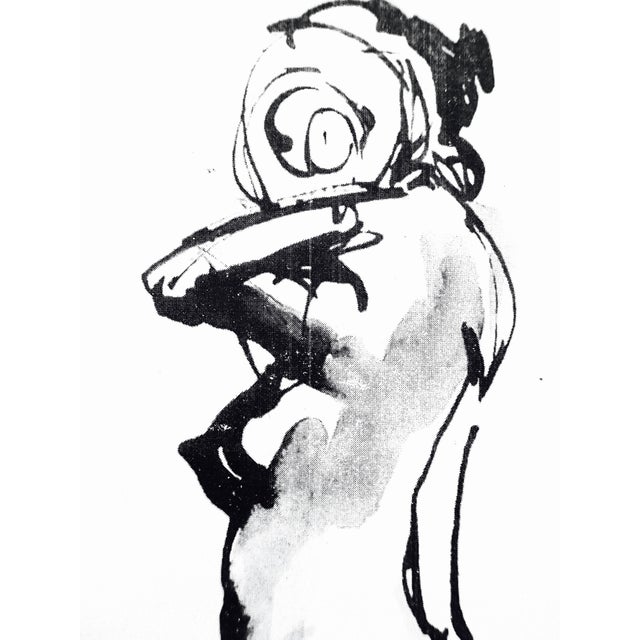 Figurative Woman in Love, Ink Drawing For Sale - Image 3 of 3