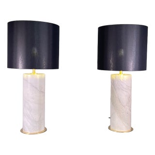 Monumental Marble Table Lamps, 1960, Set of 2 For Sale