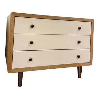 Barbara Barry for Baker McGuire Organic Modern White and Beige Custom Nightstand For Sale