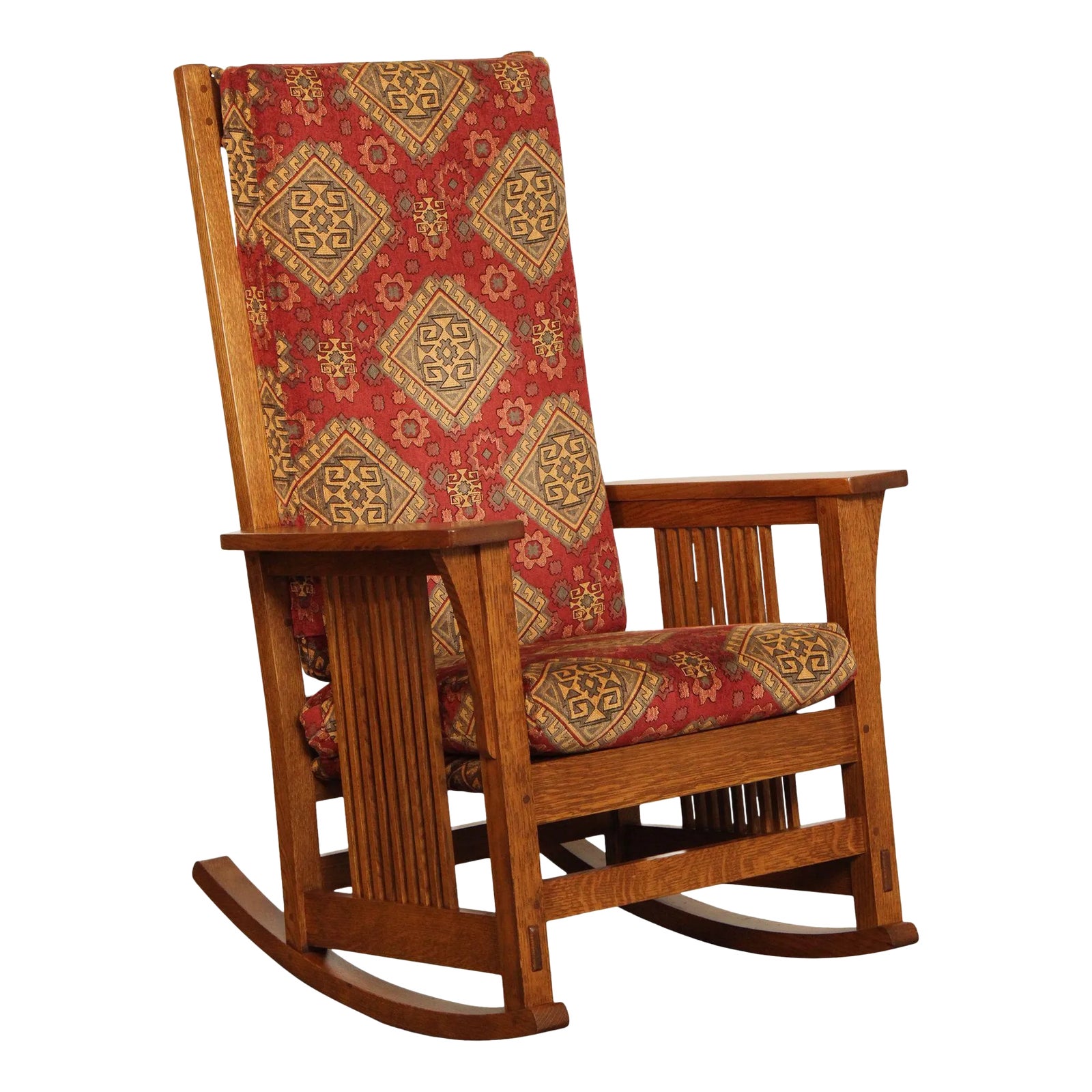 Stickley Mission Collection Oak Spindle Rocker | Chairish