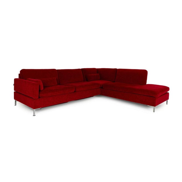 Textile Alba Fabric Corner Red Sofa from Brühl For Sale - Image 7 of 15