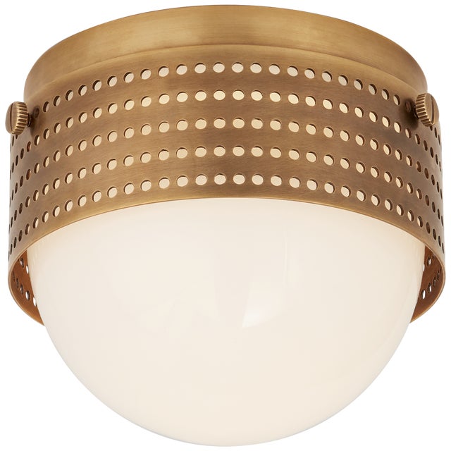 Precision 4.5" Solitaire in Antique-Burnished Brass with White Glass Designer: Kelly Wearstler Canopy: 4.5" Round...