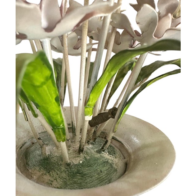 Florentia Vintage Italian Tole Flower / Floral Arrangement/ Sculpture, Circa 1960 For Sale - Image 4 of 6