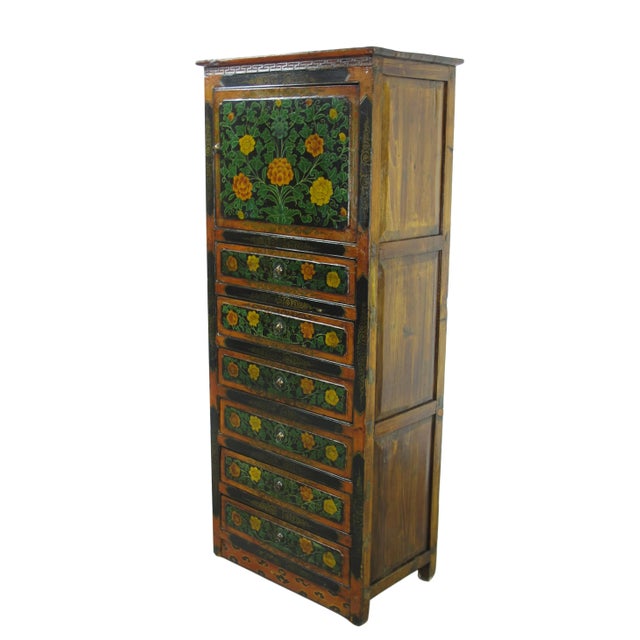 Late 19th Century Late 19th Century Tibetan Chest With 6 Drawers For Sale - Image 5 of 13