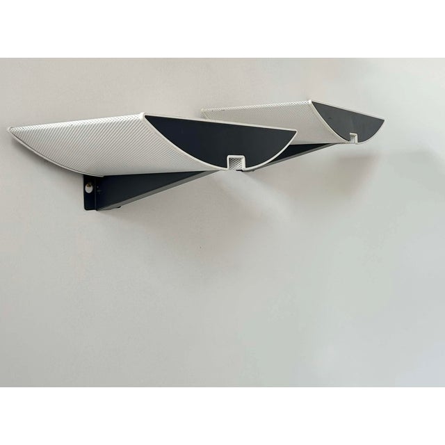 Modern Wall Lights in Black and White Lacquered Metal, 1980, Set of 2 For Sale - Image 10 of 14