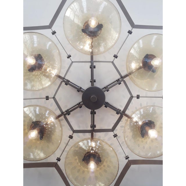 21st Century Beehive Bronze Amber Bubbles Murano Flush Mount by Fabio LTD For Sale - Image 6 of 6
