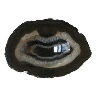 Agate Jewelry Dish Dark Brown For Sale