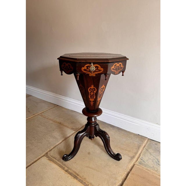 Antique Victorian Rosewood Worktable, 1860 For Sale - Image 4 of 6