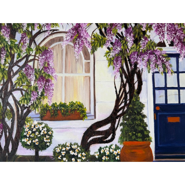 Vintage Suzanne Lord House Entrance Landscape Oil on Canvas Painting, Wood Framed For Sale - Image 4 of 11