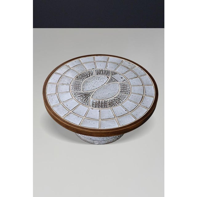 Ceramic Coffee Table with Sculptural Pedestal Base from Vallauris, 1960s For Sale - Image 14 of 15