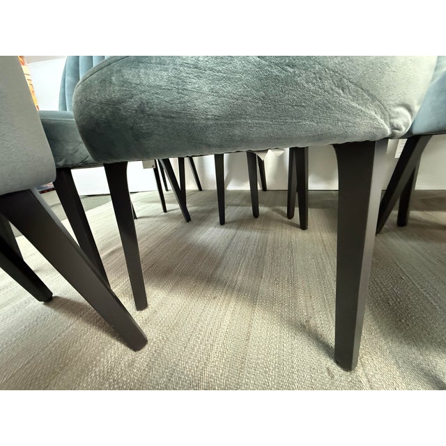 Arhaus Arco Channel Back Banks Velvet Dining Chairs, Set of Eight For Sale - Image 10 of 12