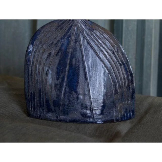 Contemporary Indigo Sandstone Vase B by Mylene Niedziałkowski For Sale - Image 3 of 5