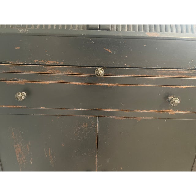 Mid-Century Hamilton Mfg. Co. Roll-Front Cabinet With Horizontal Tambour Doors For Sale - Image 11 of 12