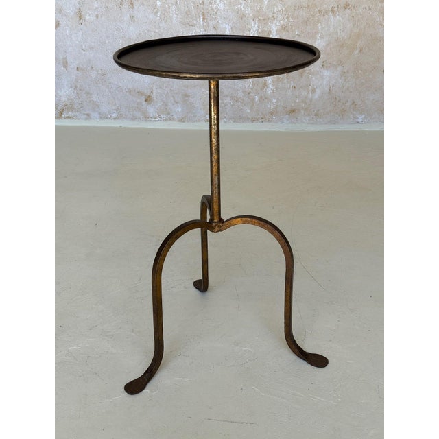 Small Spanish Iron Drinks Table on an Elevated Tripod Base For Sale - Image 10 of 12