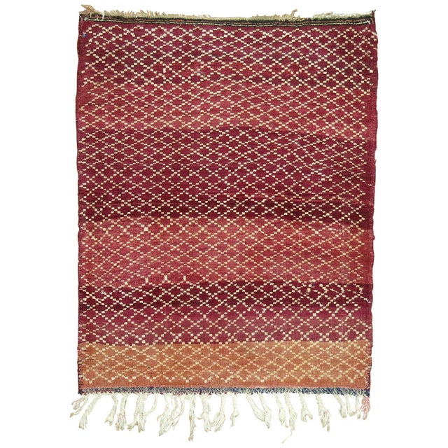Highly Decorative Small square shaped Vintage Turkish Konya Rug from the middle of the 20th century featuring an abrashed...