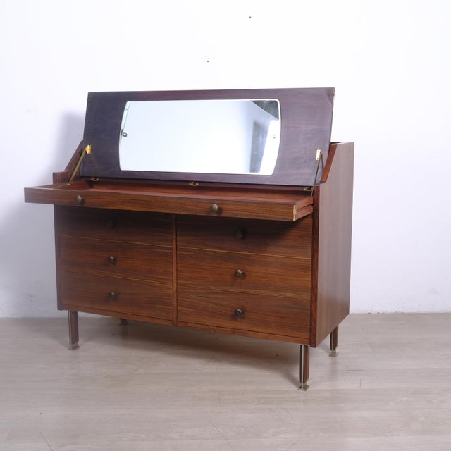 Mid-Century Modern Dressing Table Secretaire with Flip-Up Mirror, 1950s For Sale - Image 12 of 18