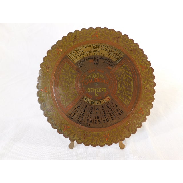 Vintage Mid-Century Brass 100 Year Astrological Zodiac Calendar For Sale In West Palm - Image 6 of 9