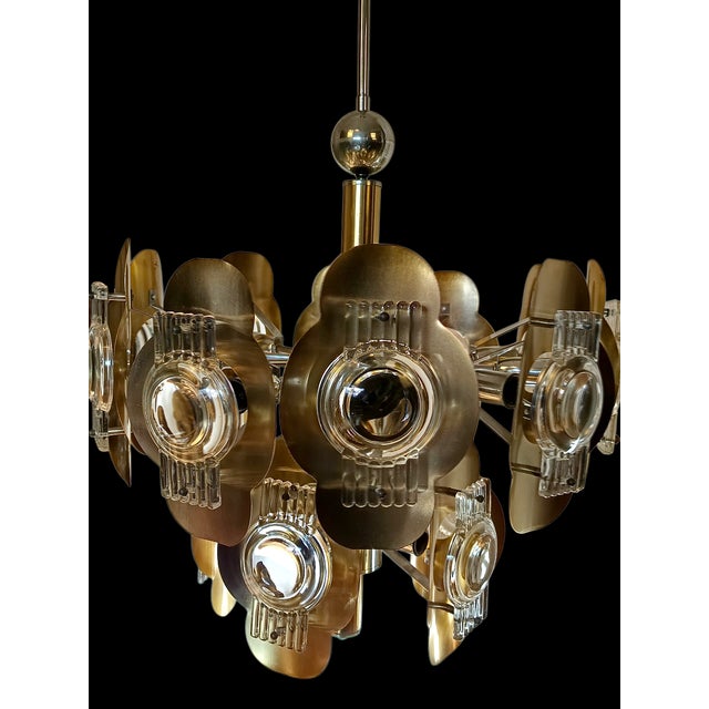 Modern Vintage Chandelier by Oscar Torlasco, 1970s For Sale - Image 3 of 8
