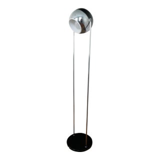 1960s Space Age Chrome and Black Eyeball Floor Lamp For Sale