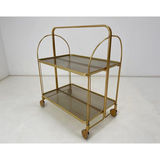 Goldenrod Vintage Folding Serving Cart, 1960s For Sale - Image 8 of 14