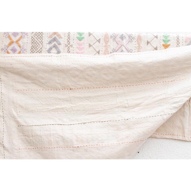 Harmonious Lavender Hand-Stitched Cotton Tribal Kantha Throw For Sale - Image 9 of 10