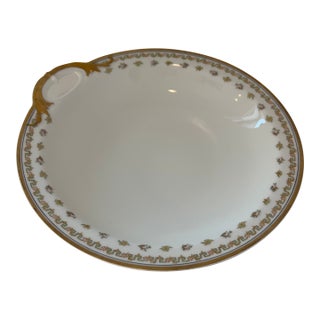 Vintage Haviland France Limoges Schleiger 977 White Gold Porcelain Serving Platter With Decorative Trim For Sale
