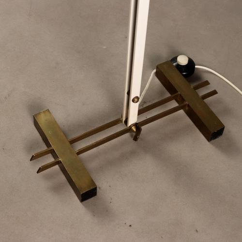 Vintage Floor Lamp in Brass and Enamelled Metal, 1960s For Sale - Image 10 of 12