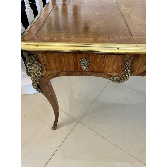 Mid 19th Century Large Antique Victorian Kingwood Desk, 1850 For Sale - Image 5 of 18