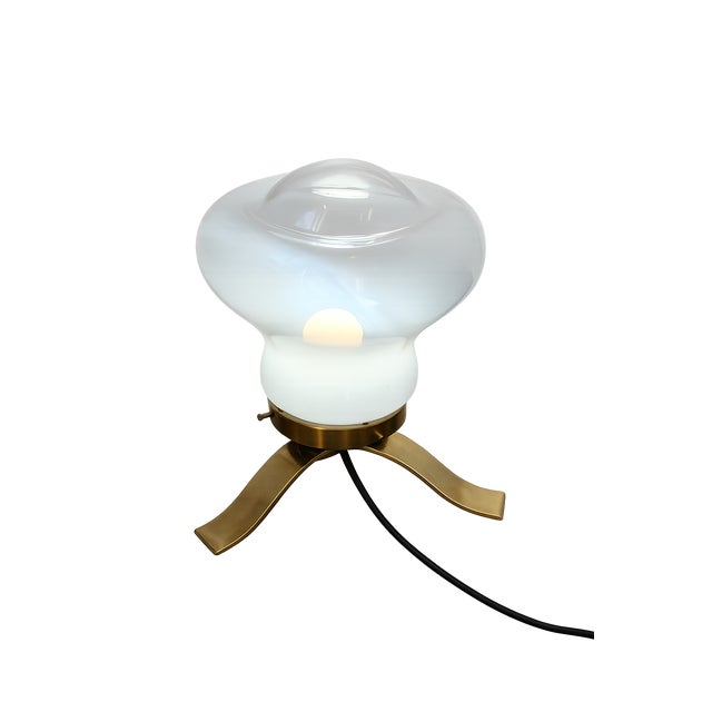 Mid-Century Table Lamp in Brass and Glass, 1970s For Sale - Image 10 of 10