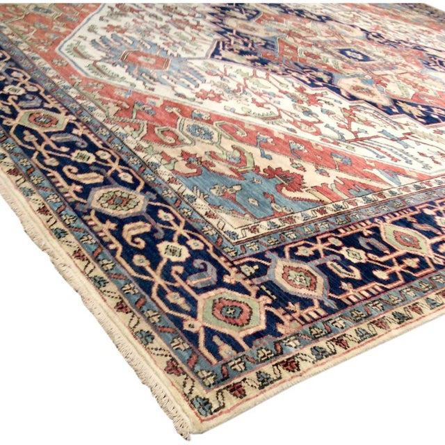 Pasargad Home Serapi Ivory Wool Area Rug, 8' 0'' X 8' 0'' For Sale - Image 4 of 4