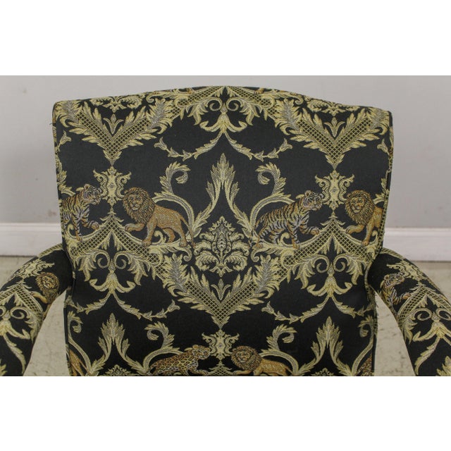 1920s Vintage Chippendale Style Upholstered Open Armchair For Sale - Image 5 of 13