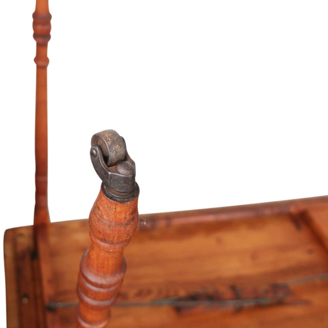 Wood 19th Century Folding Sewing Table With Yardstick Top For Sale - Image 7 of 10