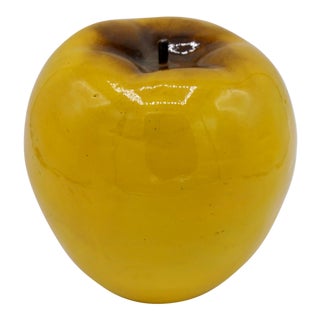 Large Vintage Italian Ceramic Yellow Apple For Sale