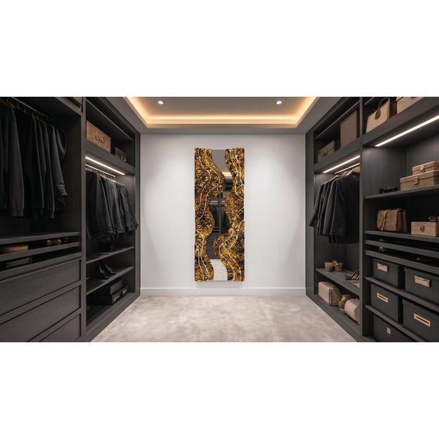 Clelia Rectangular Floor Mirror in Fiber Wood and Metallic Coating by Wedo For Sale - Image 18 of 18