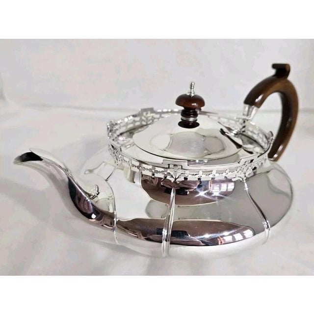 Antique English Sterling Silver Teapot, Sheffield, 1912 For Sale - Image 4 of 17